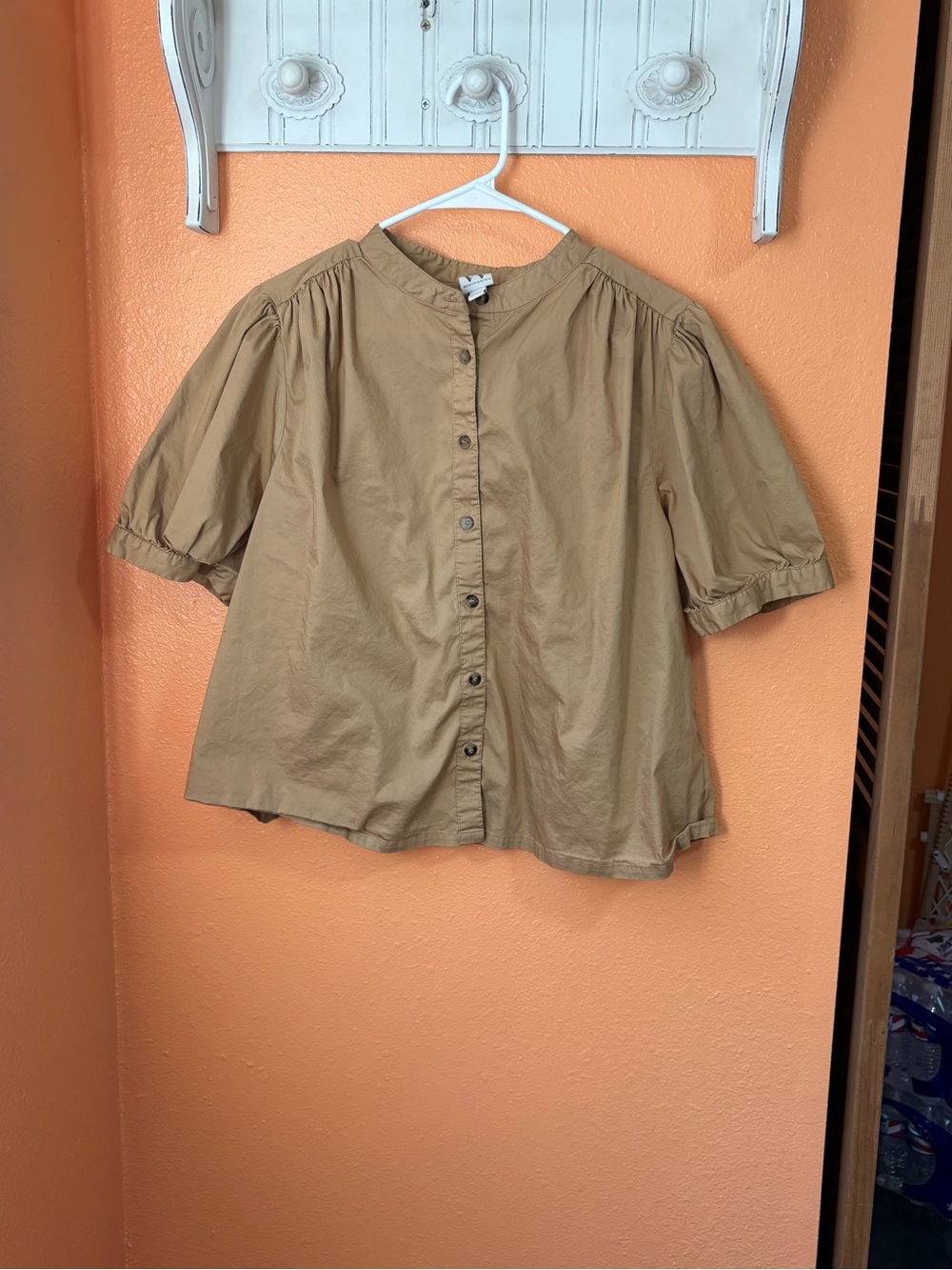 Worthington Tan Button-Front Top
